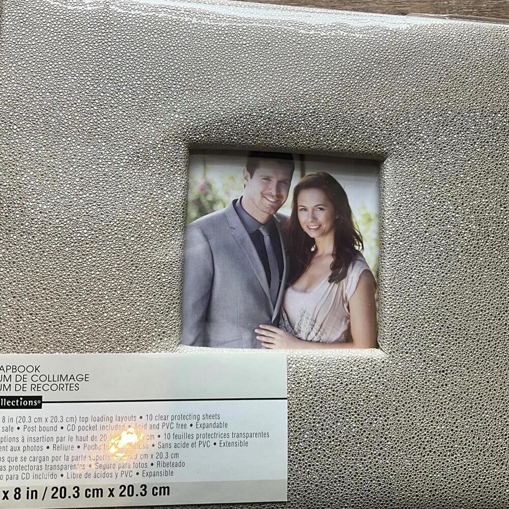 Gold Pebble Texture Photo Album Scrapbook with CD holder